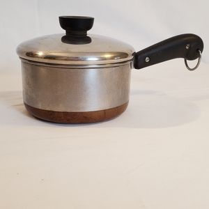 Vintage Revere Ware Small Sause Pan With Lid 2 Quart Copper Bottom